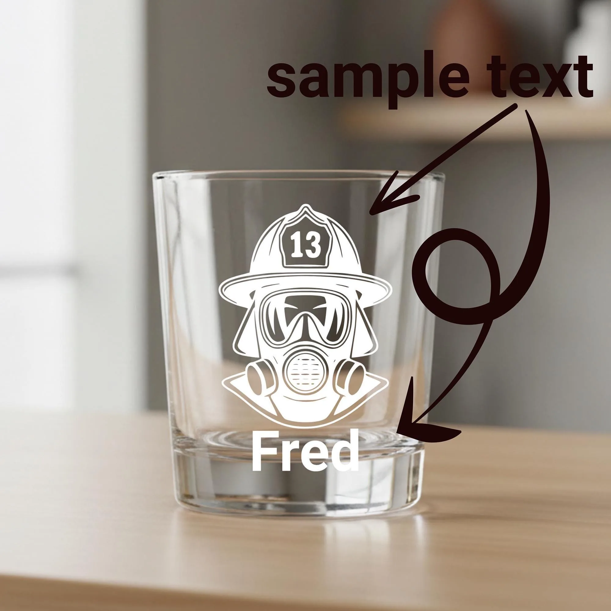 Personalized Firefighter Whiskey Glass, Custom Engraved Rocks Glass, Fireman Gift, Fire Academy Graduation, Fi