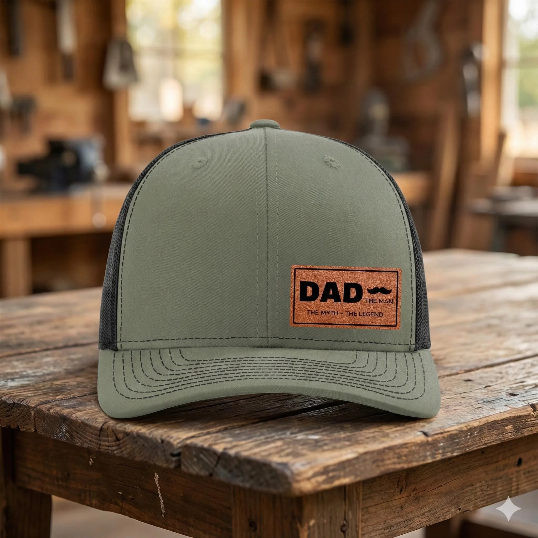Dad Trucker Hat, Dad The Man The Myth The Legend Hat, Leather Patch Snapback Cap, Father’s Day Gift Hat, Dad G