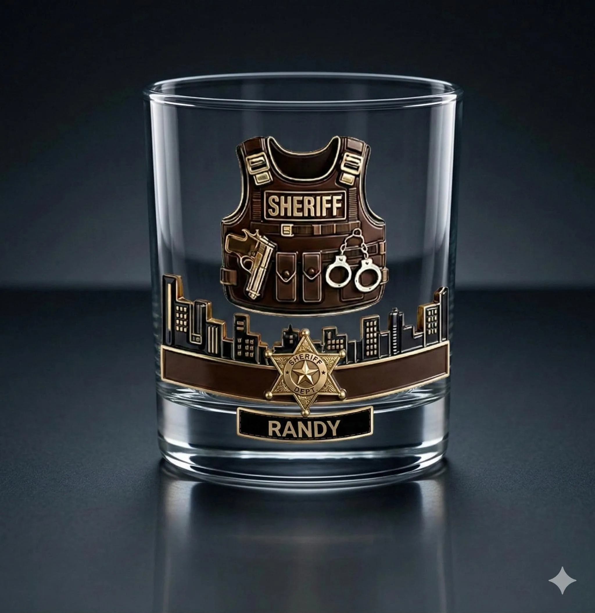 Personalized First Responder Whiskey Glass, Custom Name Old Fashioned, Service Gift