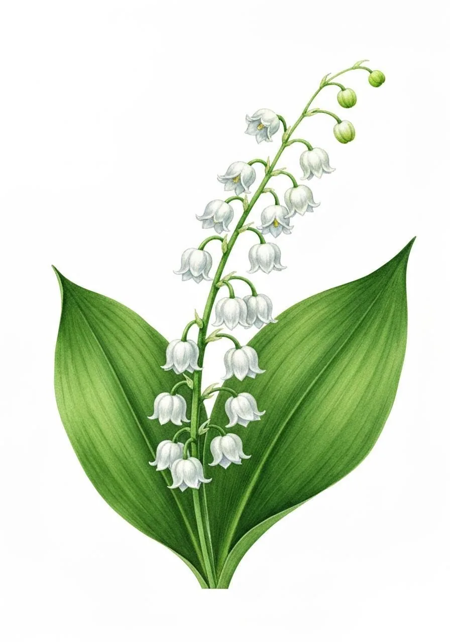 May Birth Flower Lily of the Valley Wall Art Printable | Watercolor Botanical | Digital Download | Birthday Gi