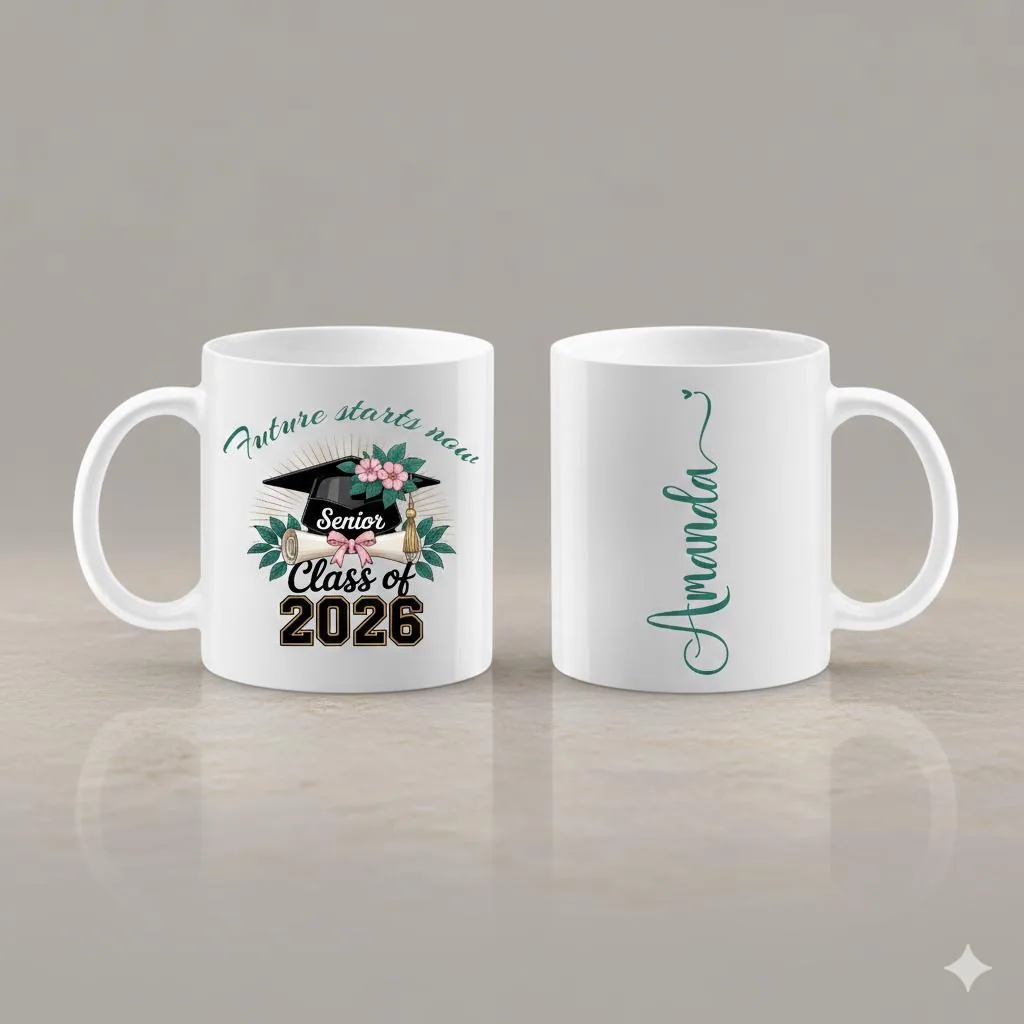 Senior Class of 2026 Mug, Personalized Graduation Coffee Mug, Double Sided UV Printed Senior Gift