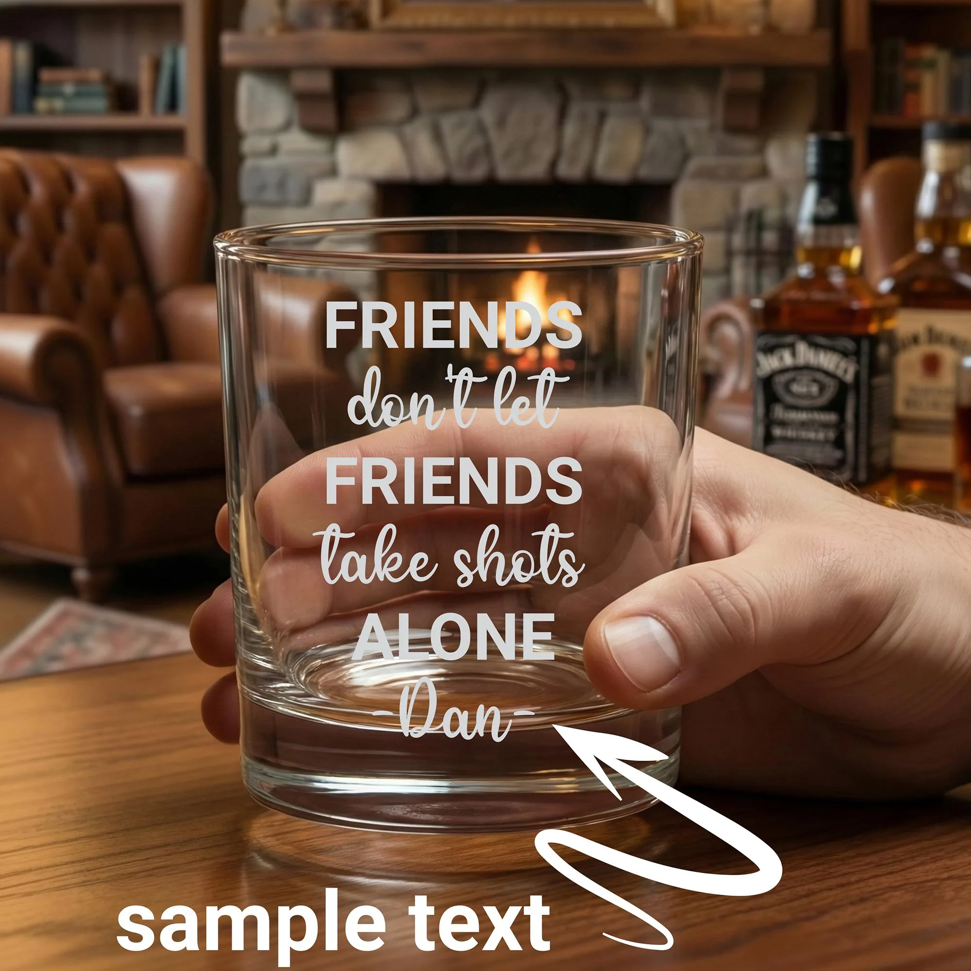 Personalized Whiskey Glass, Engraved Rocks Glass, Custom Drinkware Gift for Dad, Friends, Groomsmen, Birthday,