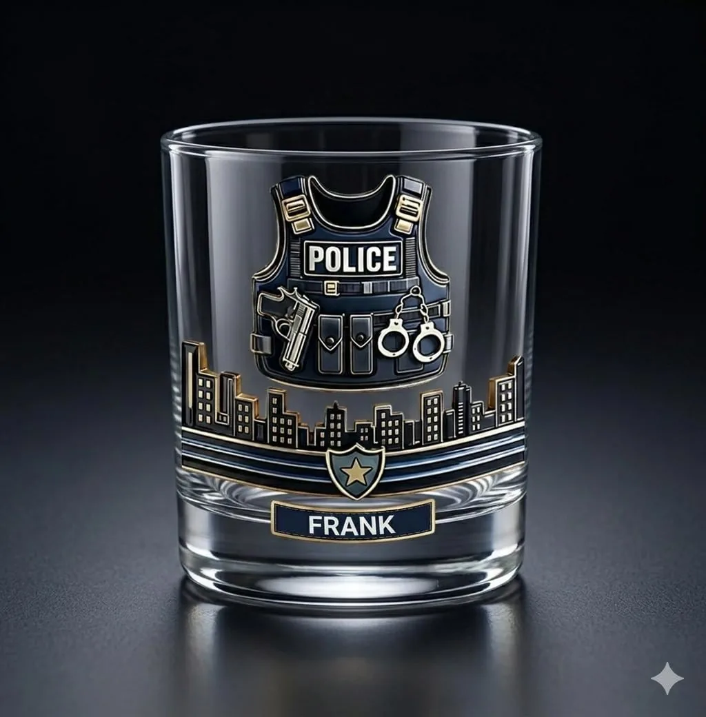 Personalized First Responder Whiskey Glass, Custom Name Public Safety Hero Tumbler, Duty Appreciation Gift