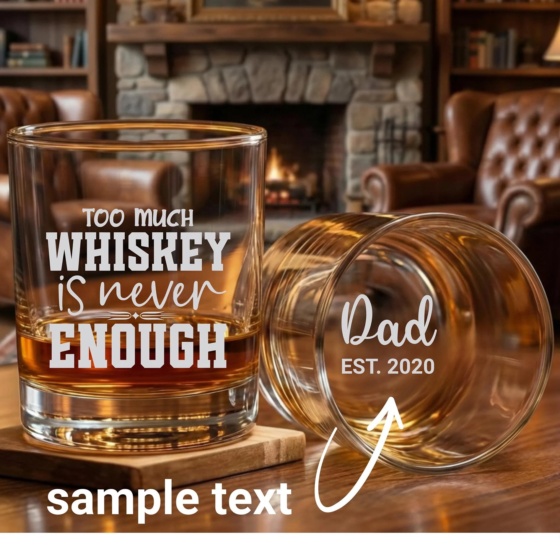 Personalized Whiskey Glass, Funny Bourbon Tumbler, Dad's Gift