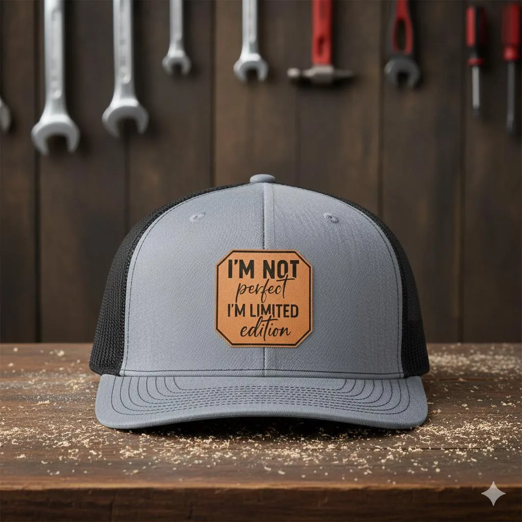 Limited Edition Trucker Hat, Funny Quote Snapback Cap, Leather Patch Gift for Him, Humorous Unique Hat
