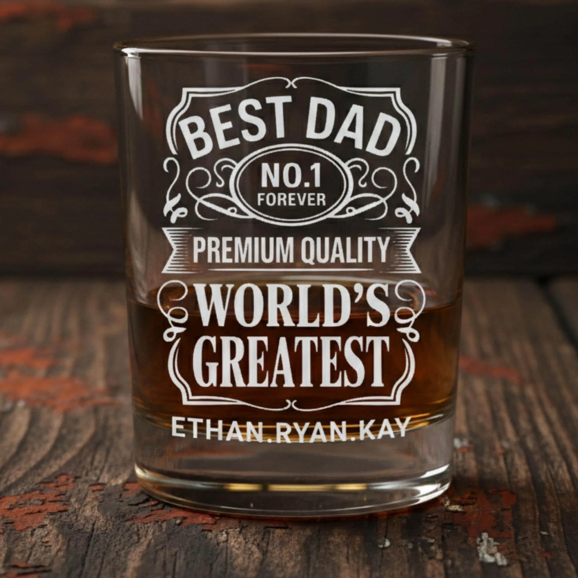 Personalized Whiskey Glass, Laser Engraved Old Fashioned Bourbon Tumbler