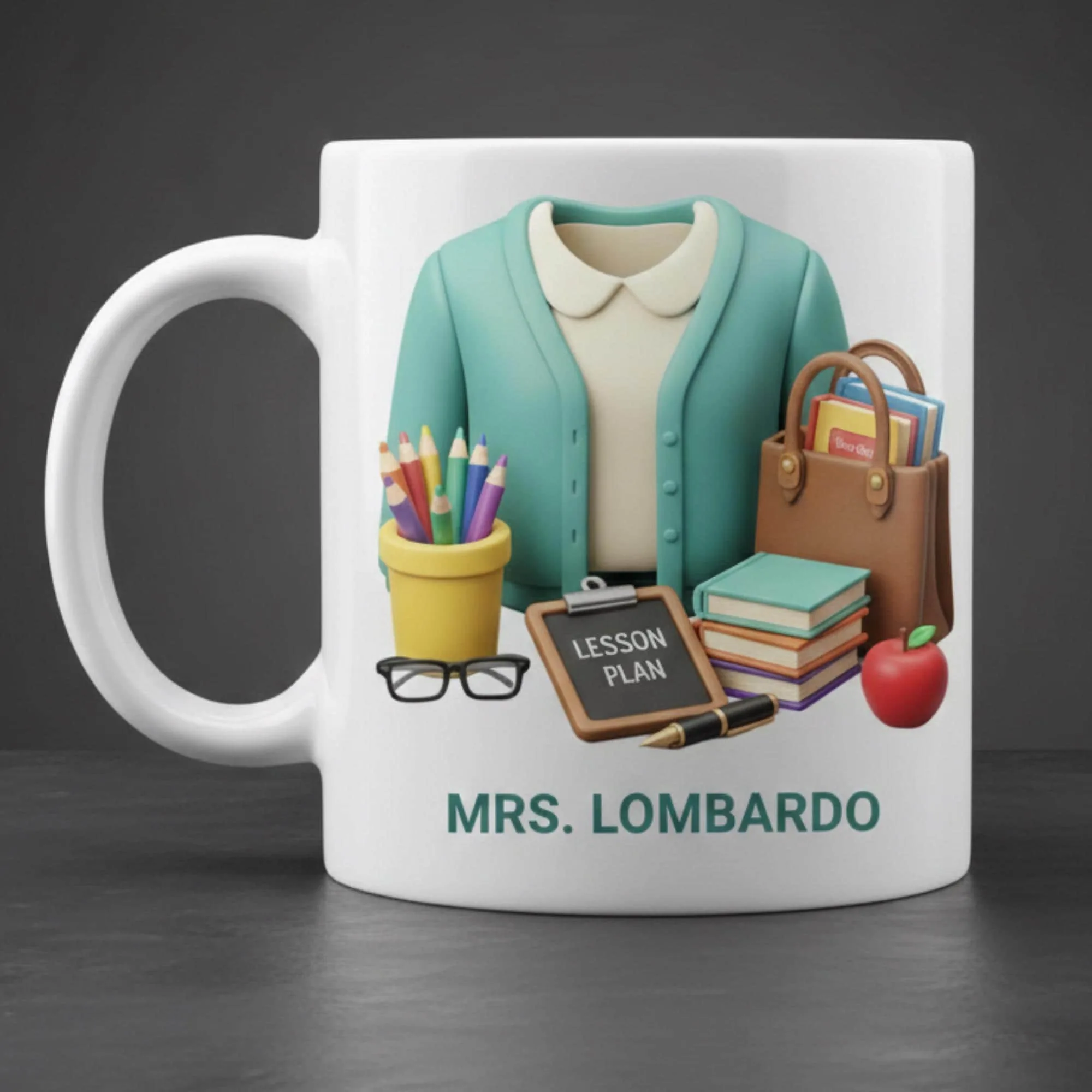 Personalized Teacher Coffee Mug, Classroom Design, 11oz 15oz Ceramic Gift