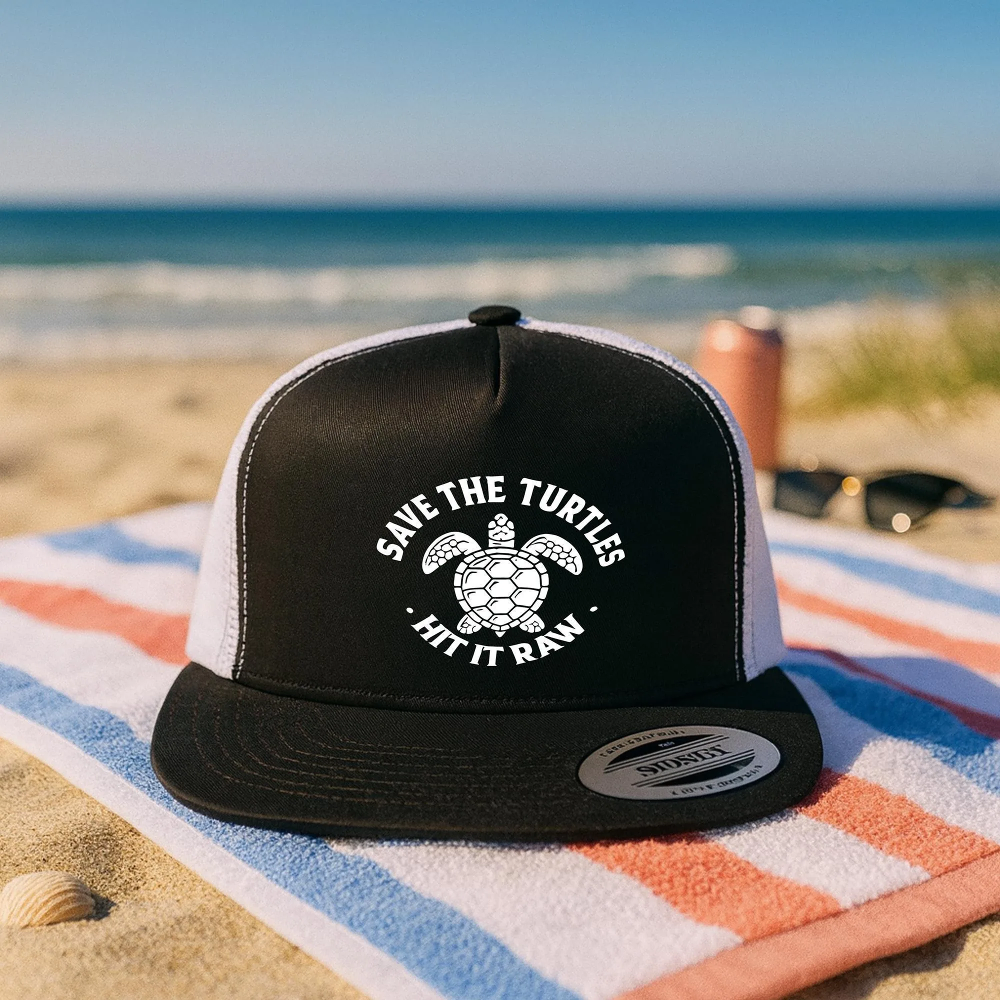 Save The Turtles Hat: Funny Eco Humor Trucker Snapback