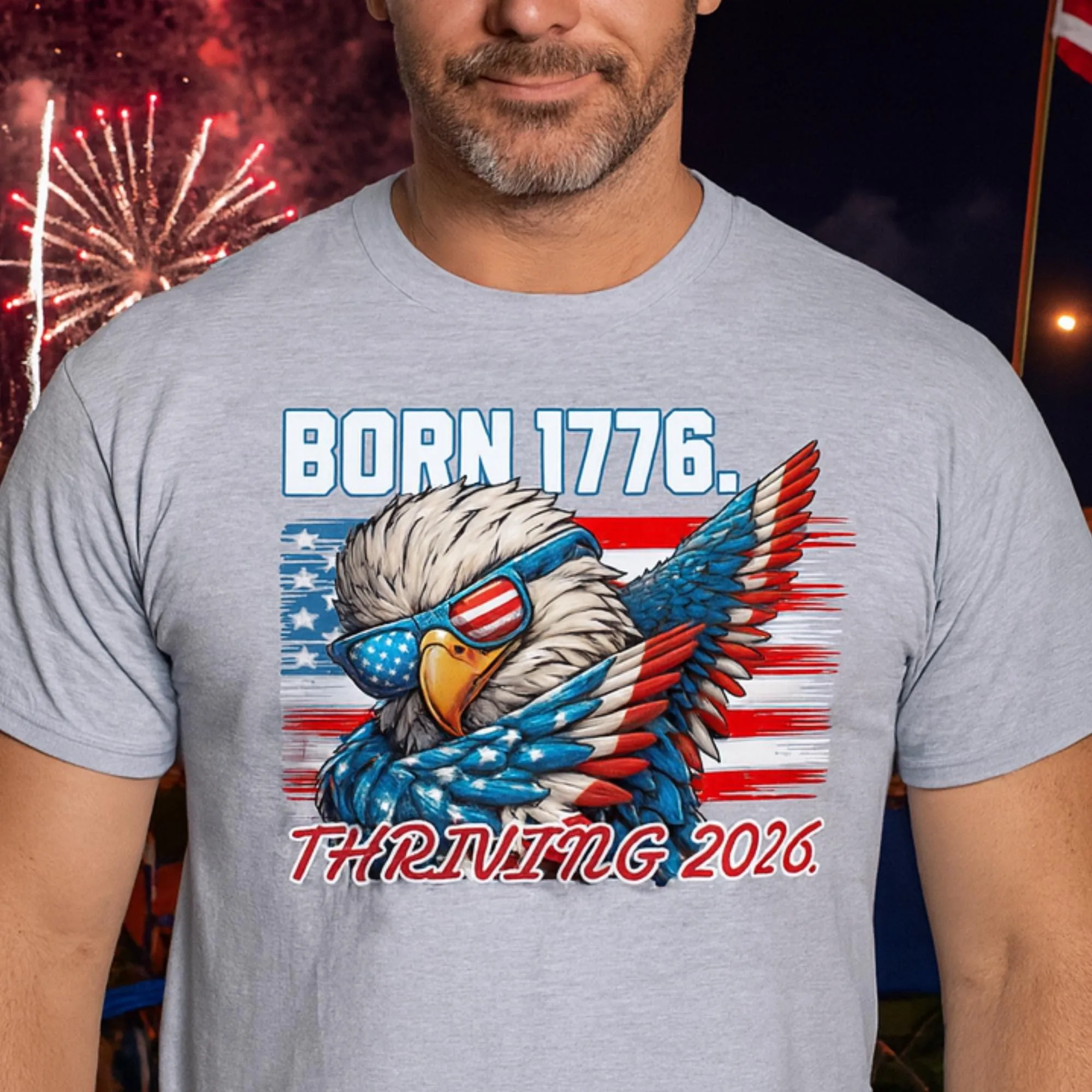 Patriotic Eagle USA Flag T-Shirt, American 4th of July Tee, Gift for Him, Veterans Day Shirt for Men