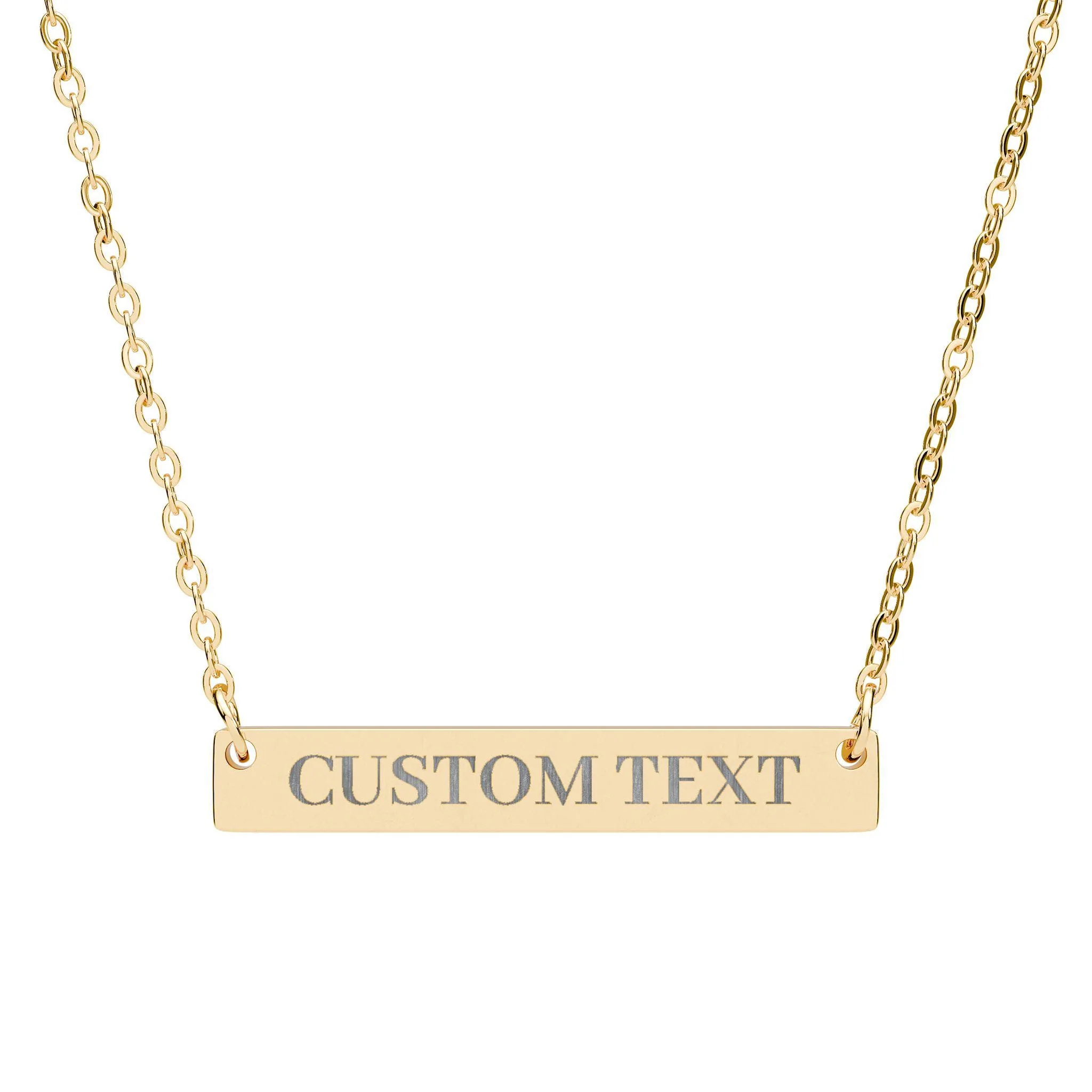 Custom Engraved Horizontal Bar Necklace | Personalized Name Plate
