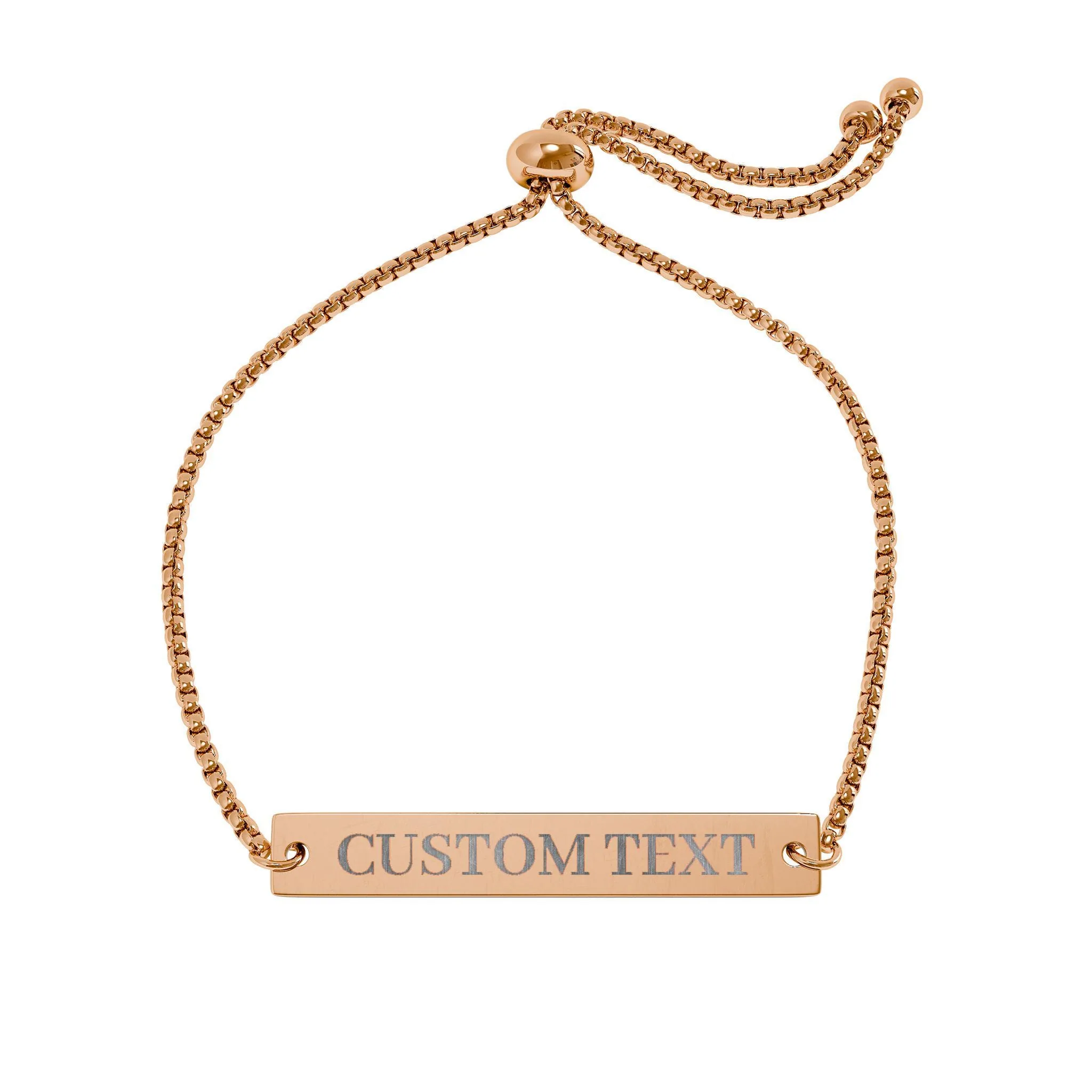 Custom Engraved Bar Bracelet | Adjustable Name Plate Bracelet